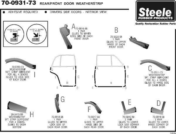 Front and Rear Door Weatherstrip Set