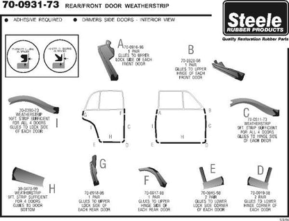 Front and Rear Door Weatherstrip Set