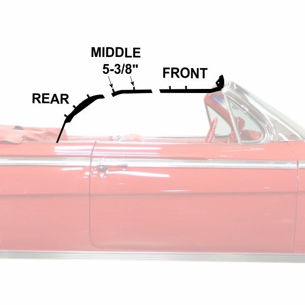 Convertible Roof Rail Weatherstrip Set