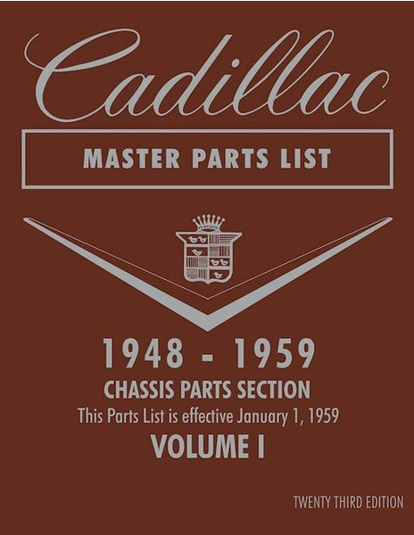 Cadillac Master Parts List 1948 - 1959 (Reprint)