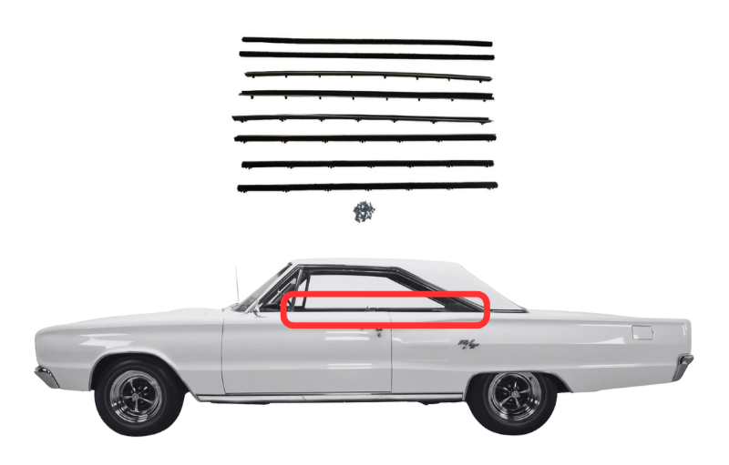 Beltline Window "Sweeper" Set | Classic Mopar Cars 2-Door Hardtops