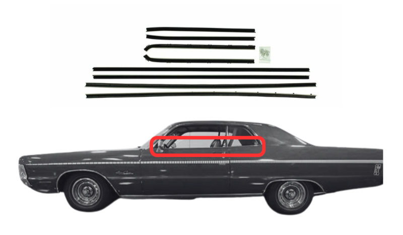 Beltline Window Sweeper Set | 1970-1971 Plymouth Fury 2-Door Hardtops Without Vent Windows