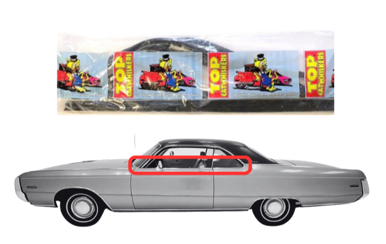 Beltline Window Sweeper Set | 1969-1971 Chrysler 300, Dodge Polara, and Monaco 2-Door Hardtops with Vent Windows