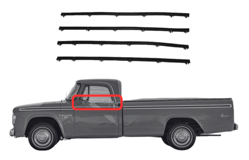 Beltline Window Sweeper Set | 1961-1971 Dodge Pickup Trucks
