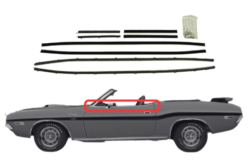 Beltline Window Sweeper Set | 1970 Barracuda and Challenger Convertibles