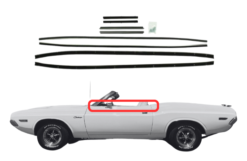 Beltline Window Sweeper Set | 1971 Barracuda and Challenger Convertibles