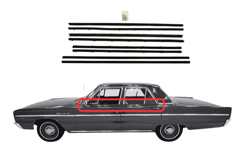 Beltline Window Sweeper Set | 1966-1970 Mopar Cars B-Body Sedans