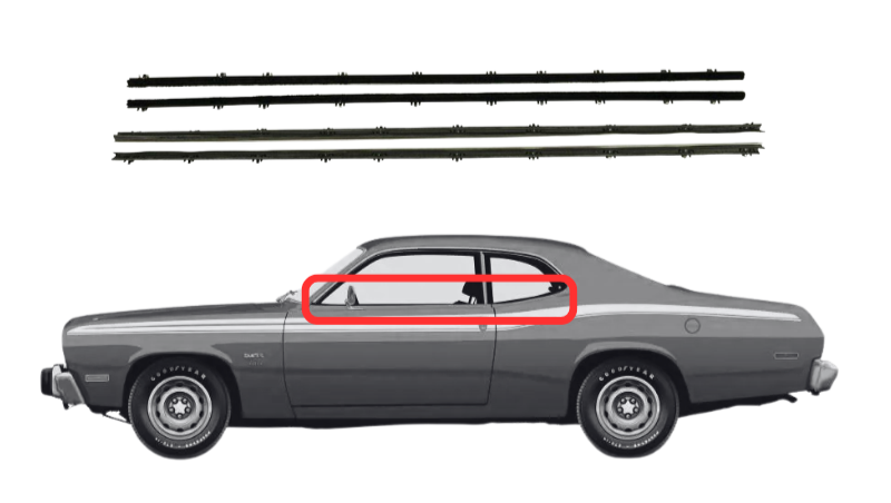 Beltline Window Sweeper Set | 1970-1976 Plymouth Duster and Dodge Demon