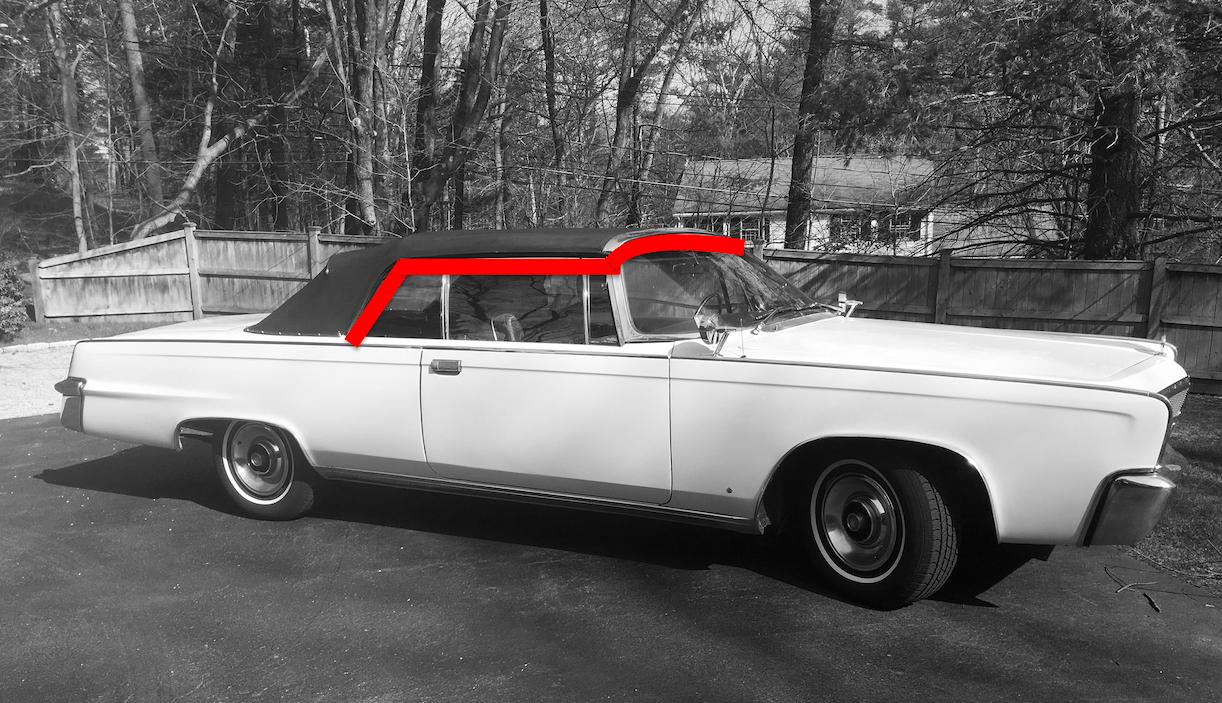 Convertible Roofrail Seal Set | 1964-1966 Chrysler Imperial