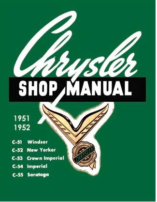Shop Manual for 1951 - 1952 Chrysler | Literature