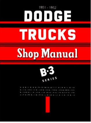 Shop Manual for 1951-1952 Mopar B-3 Series Trucks | Literature