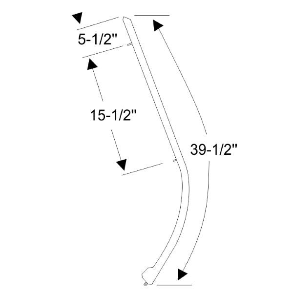 Convertible A-Pillar Post Weatherstrip, Left Hand