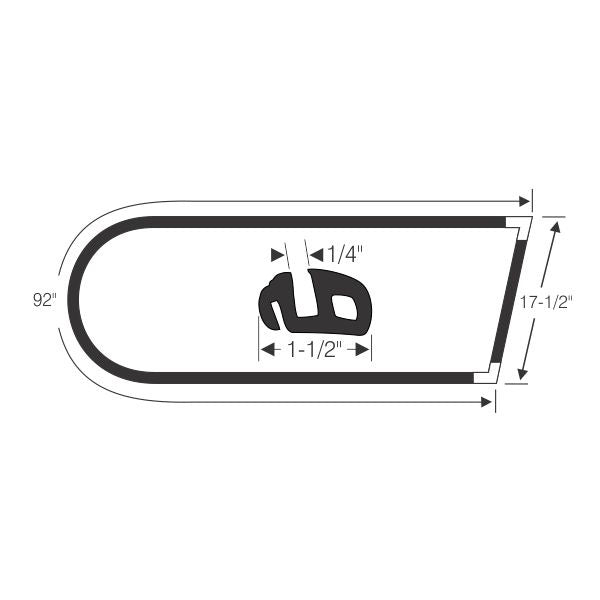 Fixed Rear Quarter Window Gasket Set