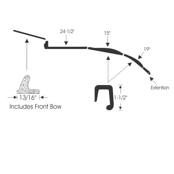 Convertible Roof Rail Weatherstrip Set