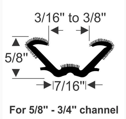 7/16" Unbeaded Rubber U-Channel