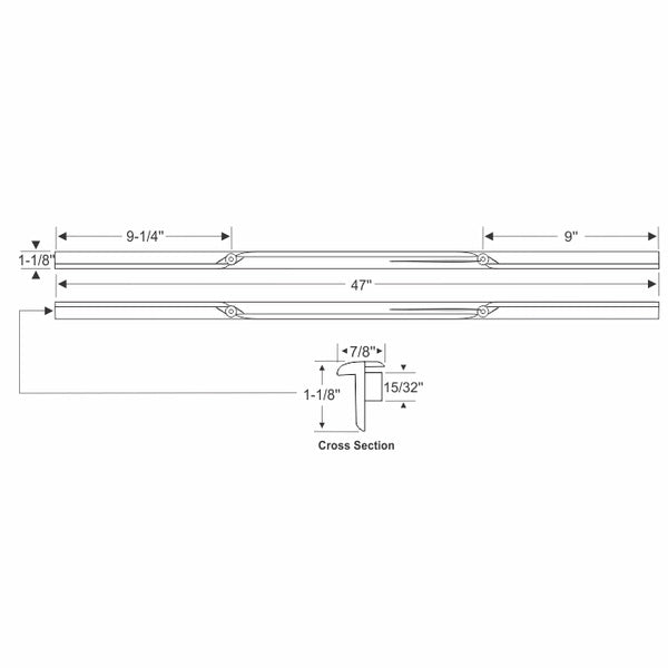 Rear Quarter Vent Window Weatherstrips