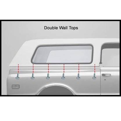 Roof Rail Weatherstrips - Double Wall Tops