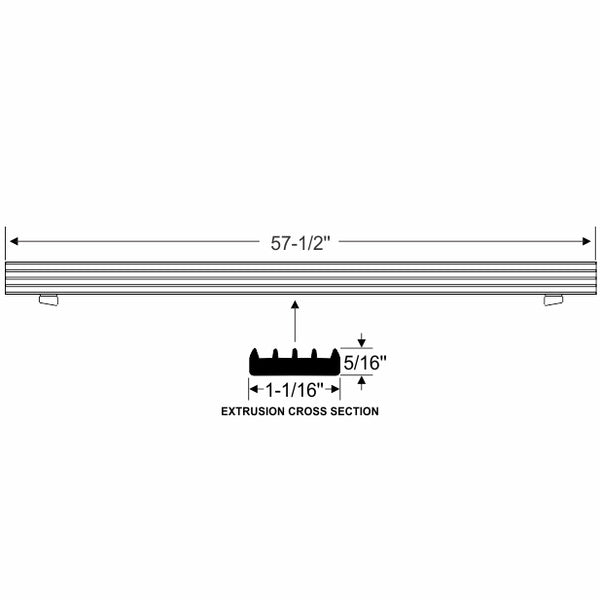 Folding Windshield Lower Frame Weatherstrip
