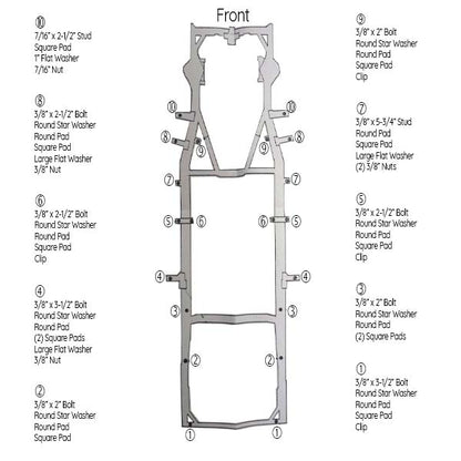 Body To Frame Mounting Pad Set