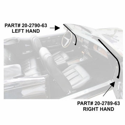 Convertible A-Pillar Post Weatherstrip, Left Hand