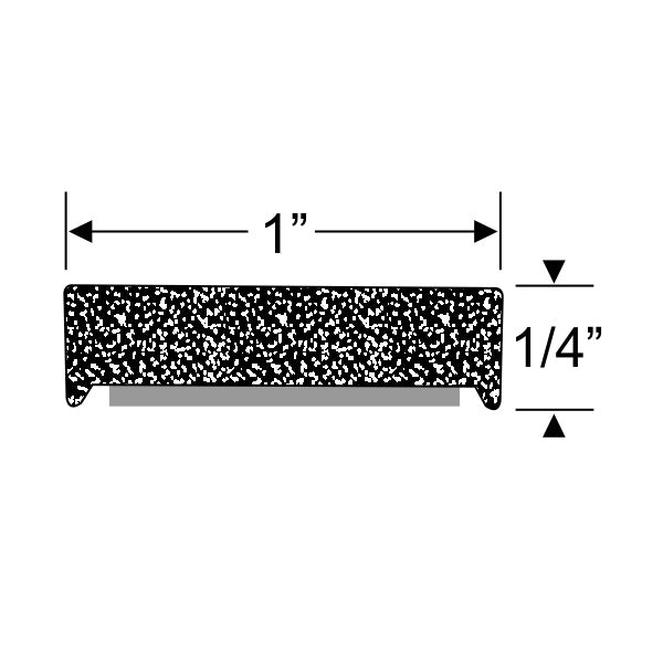 1" x 1/4" Rectangular Sponge Rubber Door Weatherstrip
