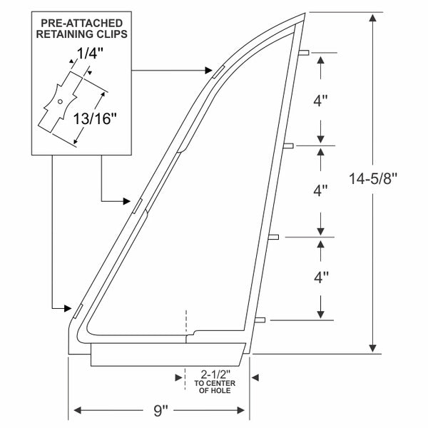 Vent Window Weatherstrip Set
