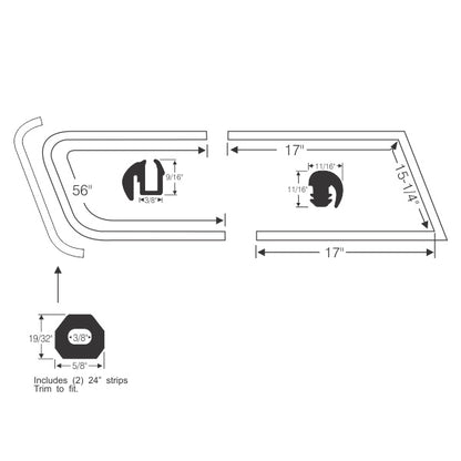 Front Sliding Quarter Window Weatherstrips