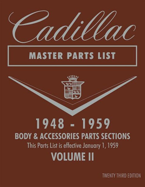 Cadillac Master Parts List 1948 - 1959 (Reprint)