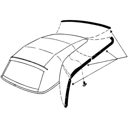 Convertible Roof Rail Weatherstrip Set