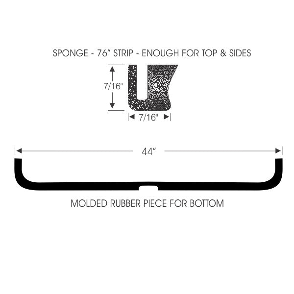Swing-Out Windshield Weatherstrip Set