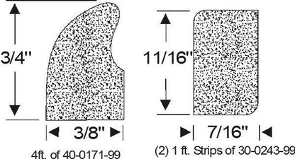 Swing-Out Windshield Weatherstrip Set