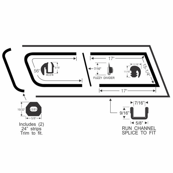Front Sliding Quarter Window Glass Kit