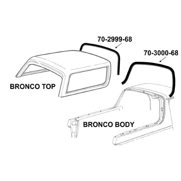 Removable Top Front Weatherstrip - On Fiberglass Roof