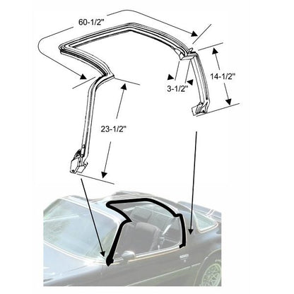T-Top Roof Rail Weatherstrips, HURST Tops