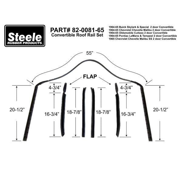 Convertible Roof Rail Weatherstrip Set