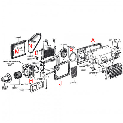 Heater and A/C Gasket Set - 23 Piece