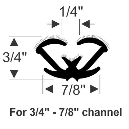 Unbeaded Rubber Channel 96"